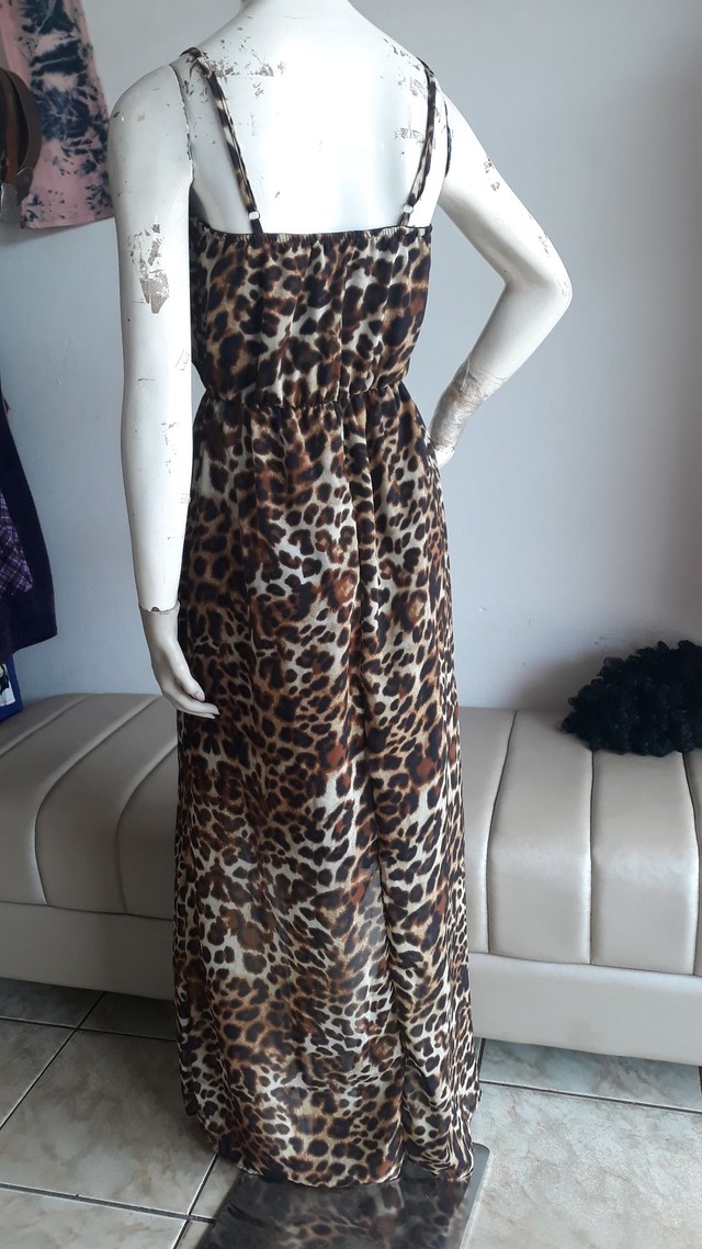 Vestido longo de onça 40 - Foto 4