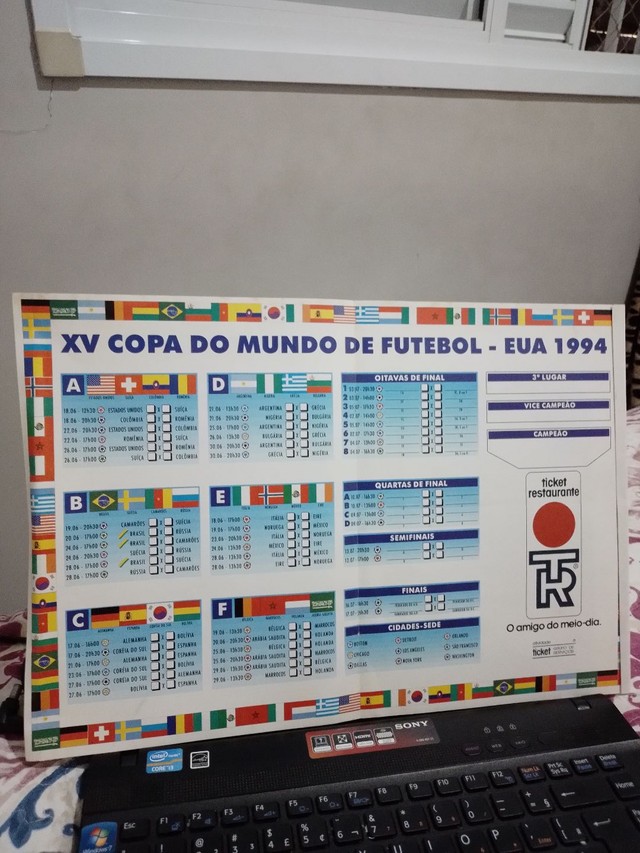 2 Antigas Tabelas da Copa do Mundo - EUA 1994 - Sendo uma