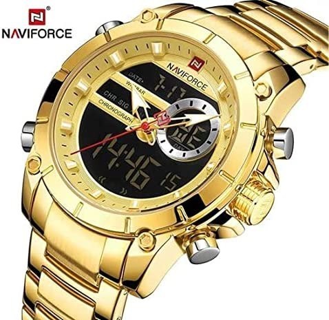 Relógio Luxo Dourado Masculino - Foto 2