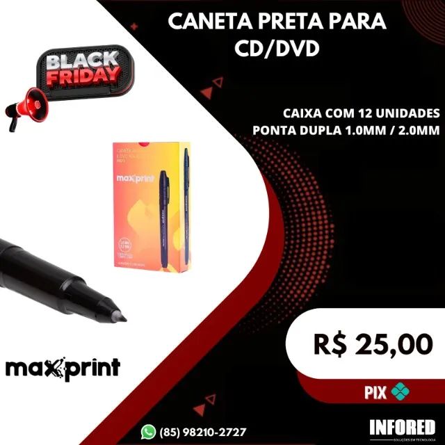 Caneta para CD/DVD preta