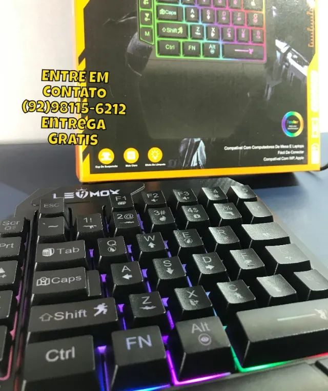Teclado Gamer de Uma Mão Com Apoio de Punho- Entregas 9h as 22h - Foto 5