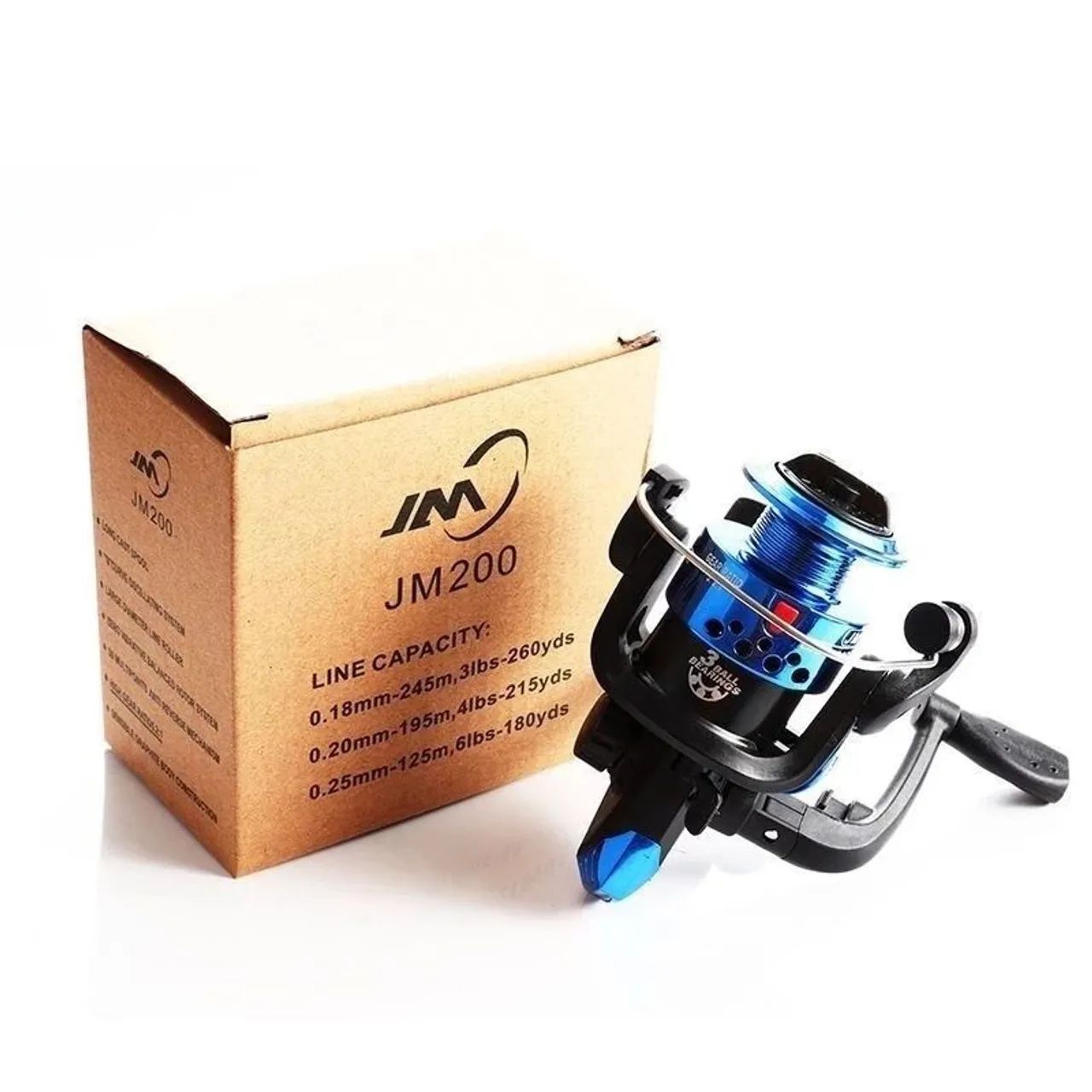 Molinete com linha nylon para vara de pesca 