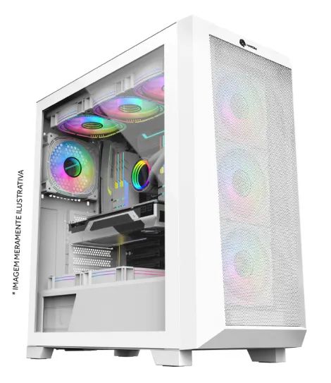 Gabinete Gamer Branco Full ATX 4 Fans RGB GB1780