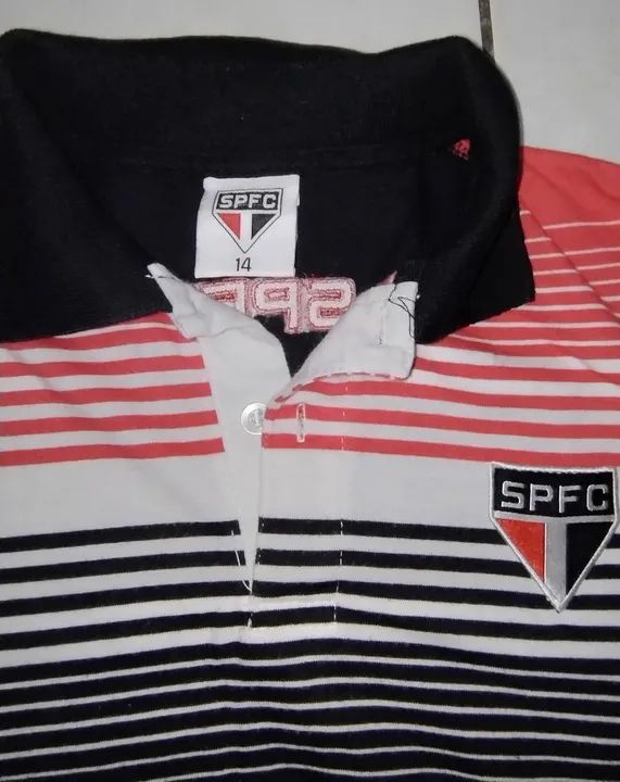 Camiseta Polo infantil Original do São Paulo FC - Tamanho M 3-9 anos   - Foto 3