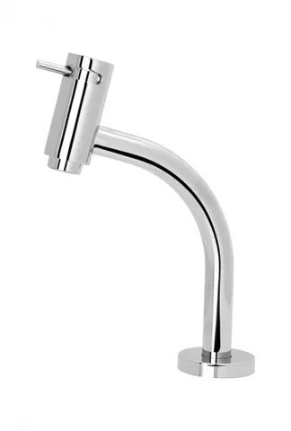 Low-spout chrome bathroom sink faucet