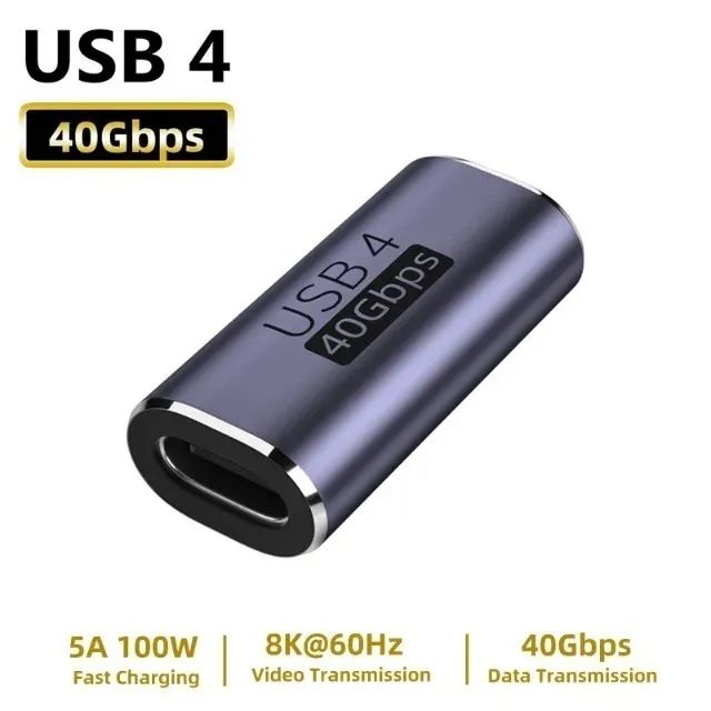 Adaptador USB4 Tipo C Macho para Fêmea 40 Gbps 8K PD 100 W Conversor USB-C - Foto 6