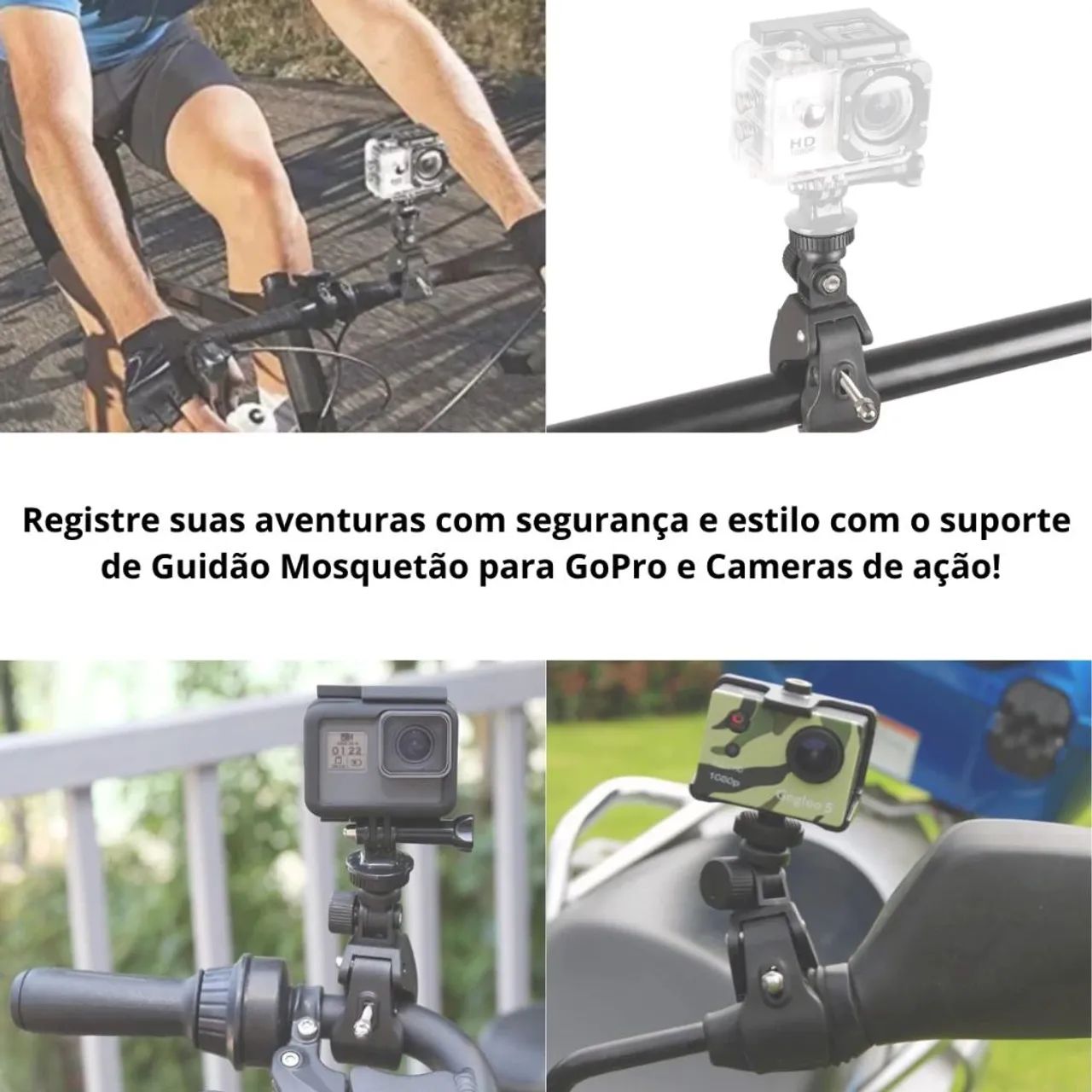 Suporte De câmera go pro para Guidão Mosquetão para Bicicleta E Moto