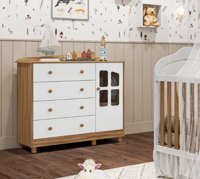 Comoda Infantil Elo Janelinha Peroba, 100% MDF - Foto 2