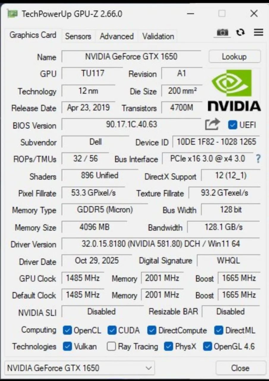 Gtx 1650 4gb Dell placa de vídeo  - Foto 4