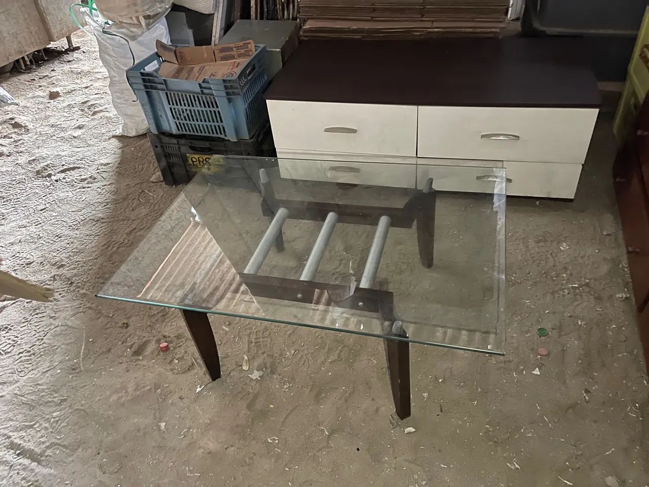 Mesa de centro de vidro 