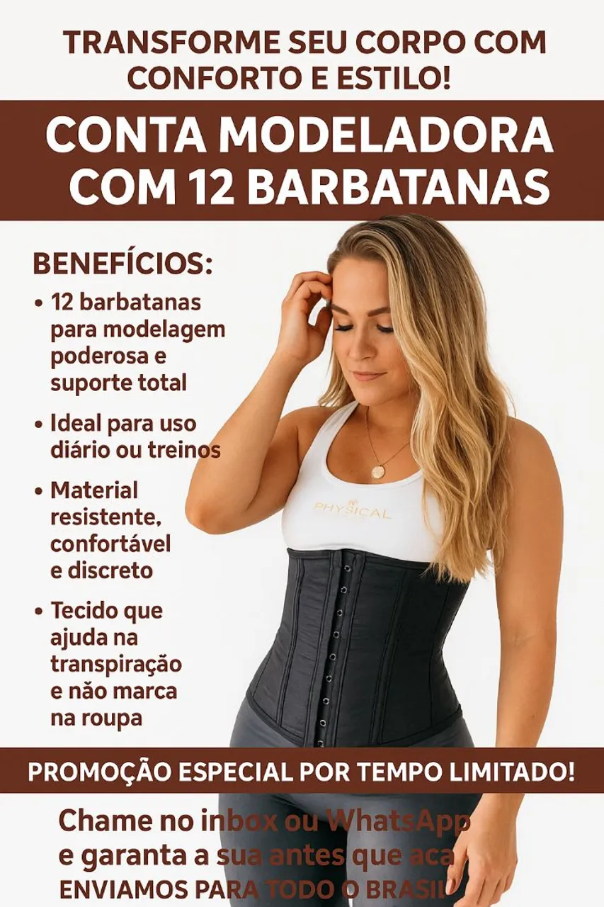 Cinta Modeladora 12 Barbatanas - Transforme seu Corpo!