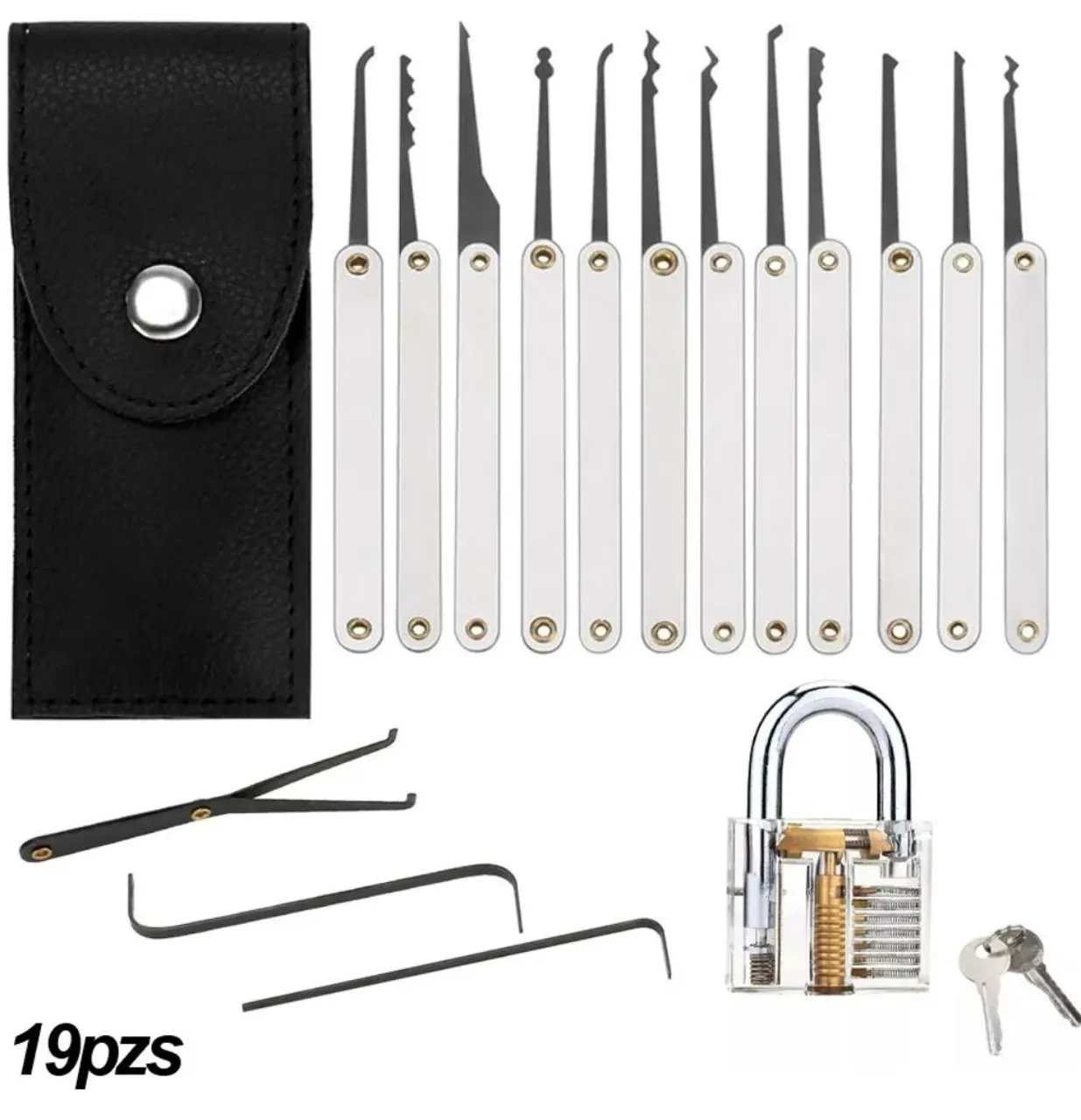 Kit de ferramentas para abertura de fechaduras 19 peças