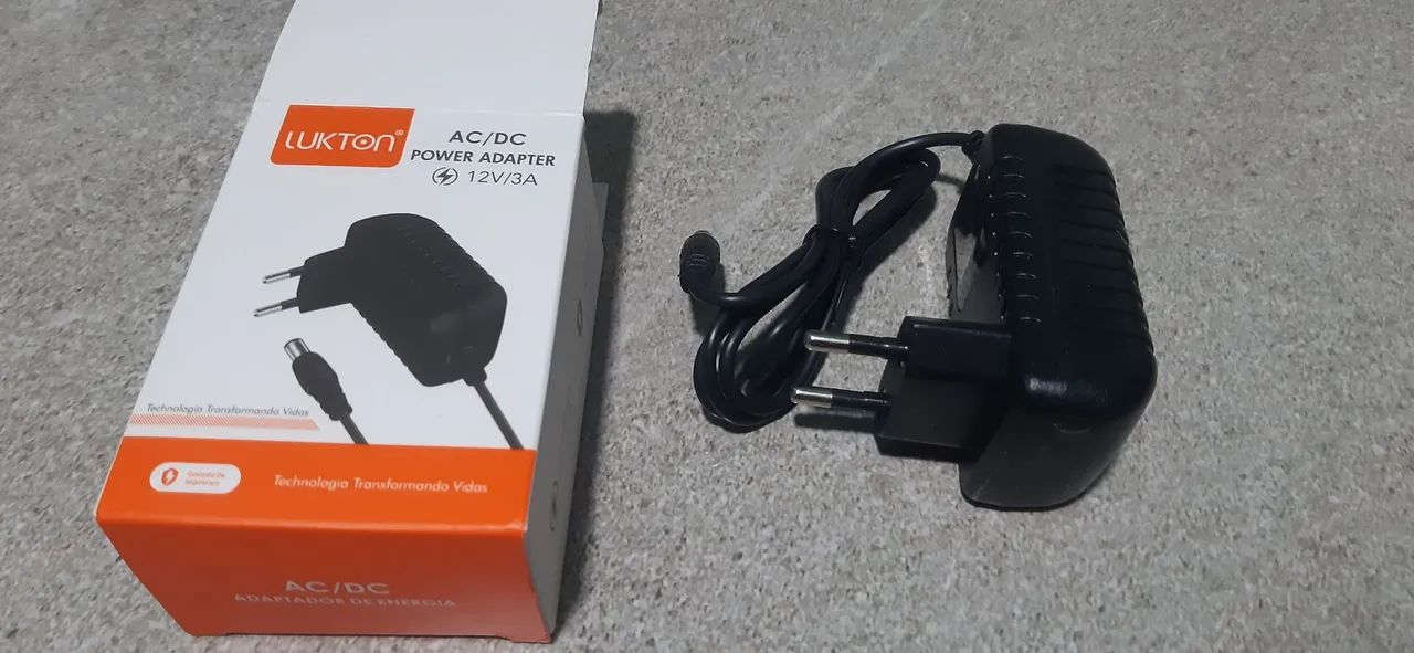 Adaptador AC/DC 12V/3A Lukton fonte