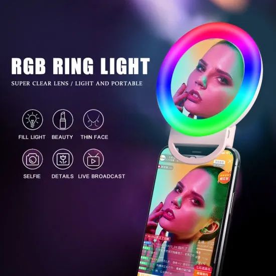 Ring Light Com Espelho RGB LED Smartphone  - Foto 3