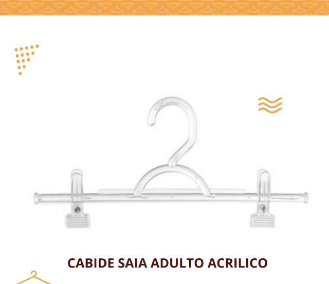 Cabide Saia Acrilico R$38,90 duzia