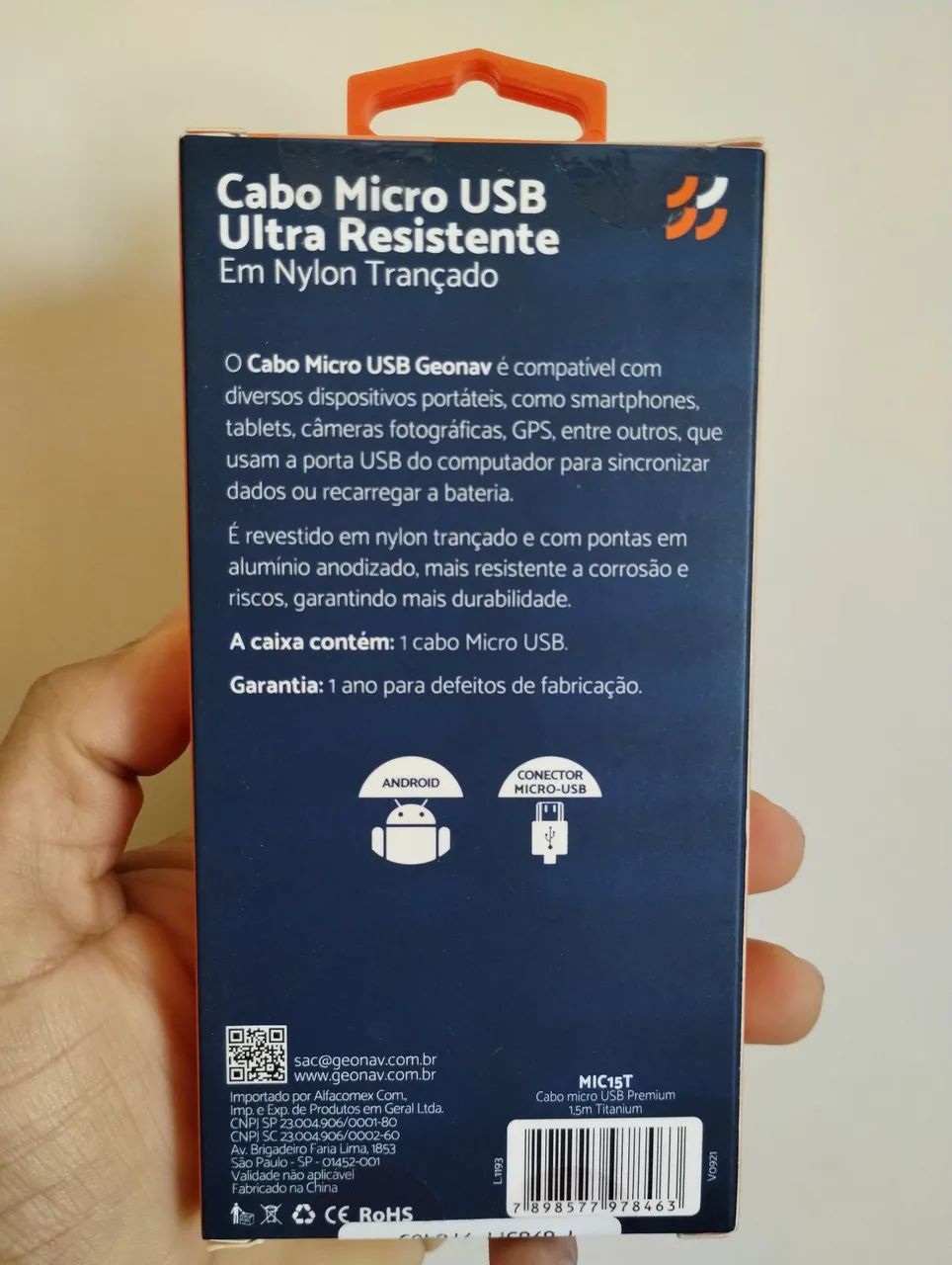 Cabo Micro USB Ultra Resistente Geonav 1,5m - Foto 2