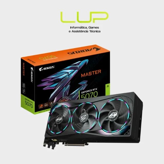 Placa de Vídeo Gigabyte RTX 5070 Aorus Master, 12GB GDDR7 - Nova lacrada (loja física)