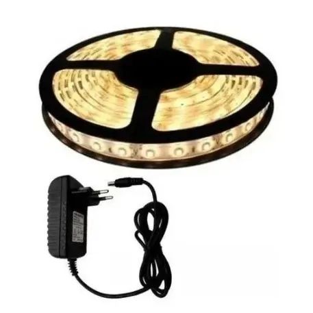 Fita Led 3528 5Metros Branco Quente + Fonte - Foto 2