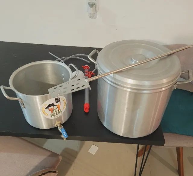 Kit cervejeiro - Panela 20L + Colher Inox + Cooler Serpentina + Isopor 100L + Panela 8,3L