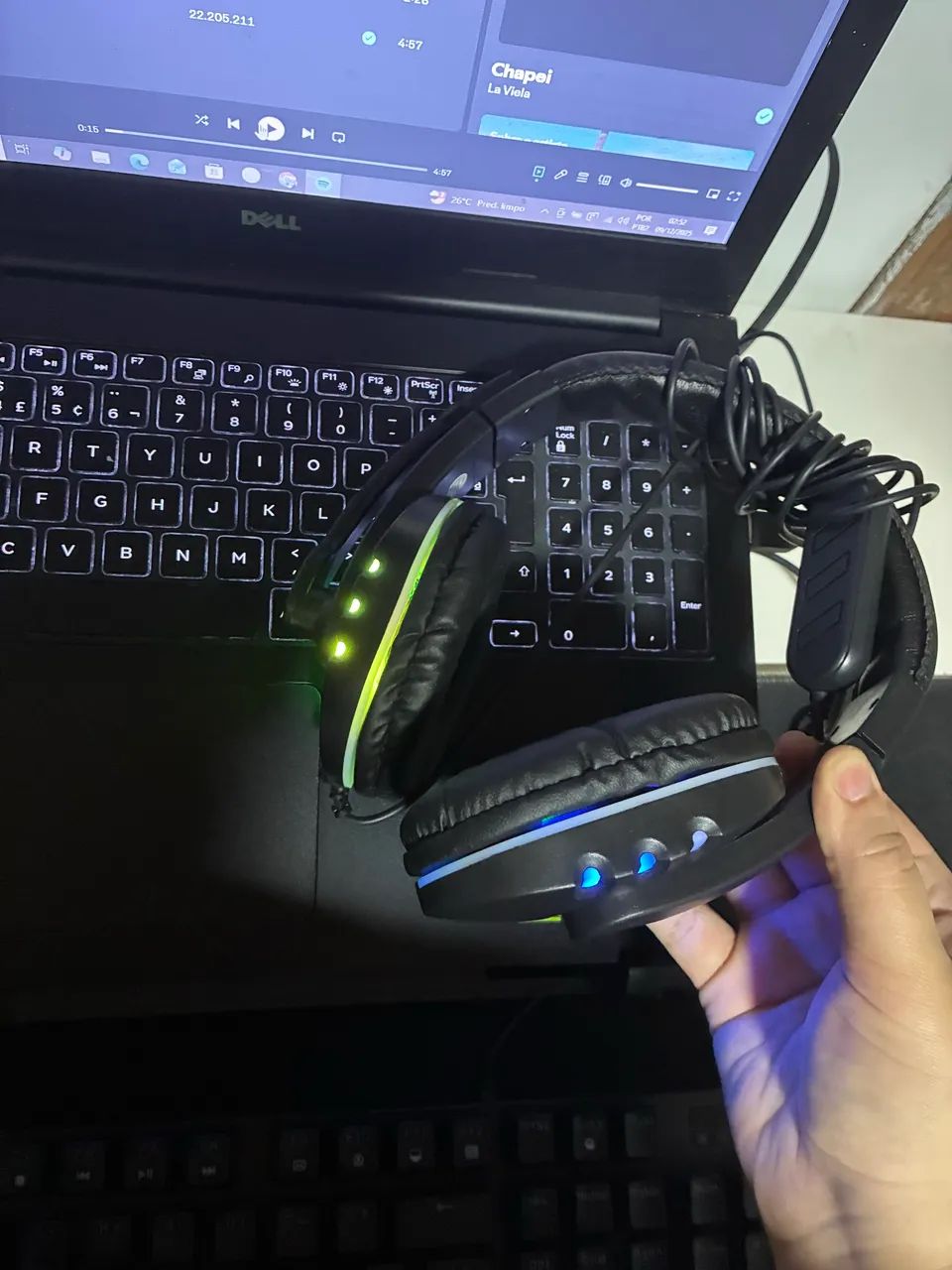Conjunto de Headphone e Mouse sem fio modelo Ergonômico luminoso RGB  - Foto 4