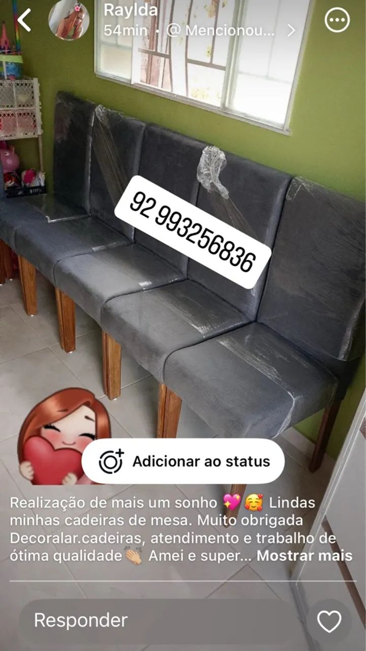 A Pronta Entrega/CADEIRAS DE MADEIRA ALMOFADADAS 
