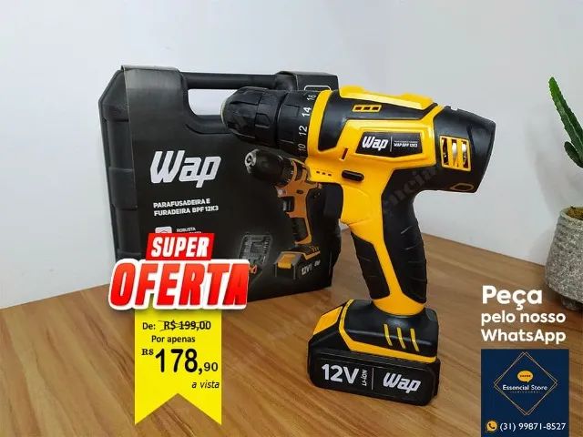 Parafusadeira Furadeira Wap A Bateria 12V Li-ion Bpf12K3 - Nova! - Foto 3