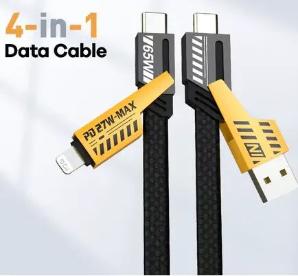 Cabo Turbo Tipo C 65w - USB + LIGHTNING Iphone Cabo 4 em 1 z1327 - Foto 2
