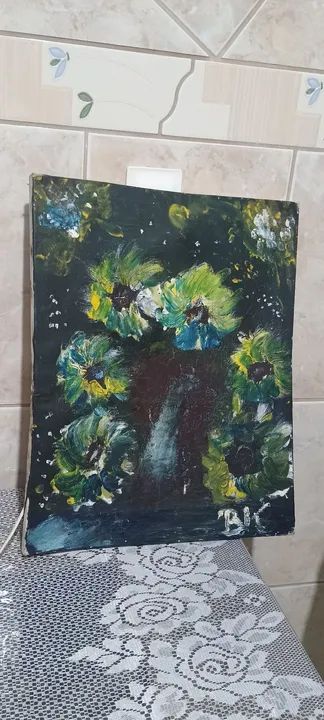 Quadro com flores abstratas