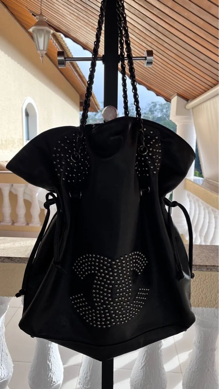 Bolsa Chanel Bon Bon Tote Vintage Preta - Foto 4