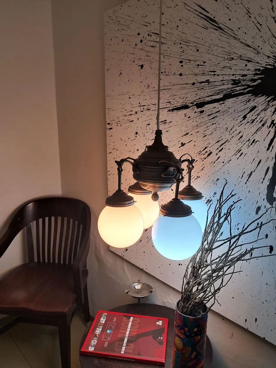 Lustre antigo de 4 luzes - Foto 2