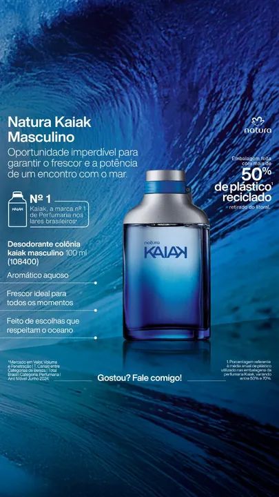 Natura Kaiak masculino 100 ml Novo lacrado 