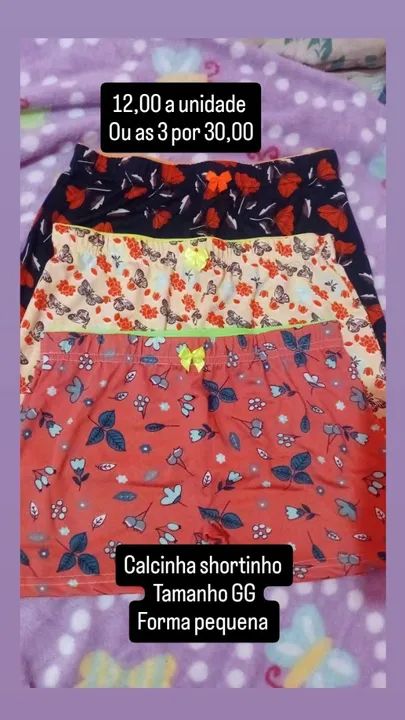 Calcinha shortinho, manta - Foto 2