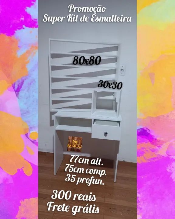 Mesa para Esmalteria - Kit Completo - Frete Grátis