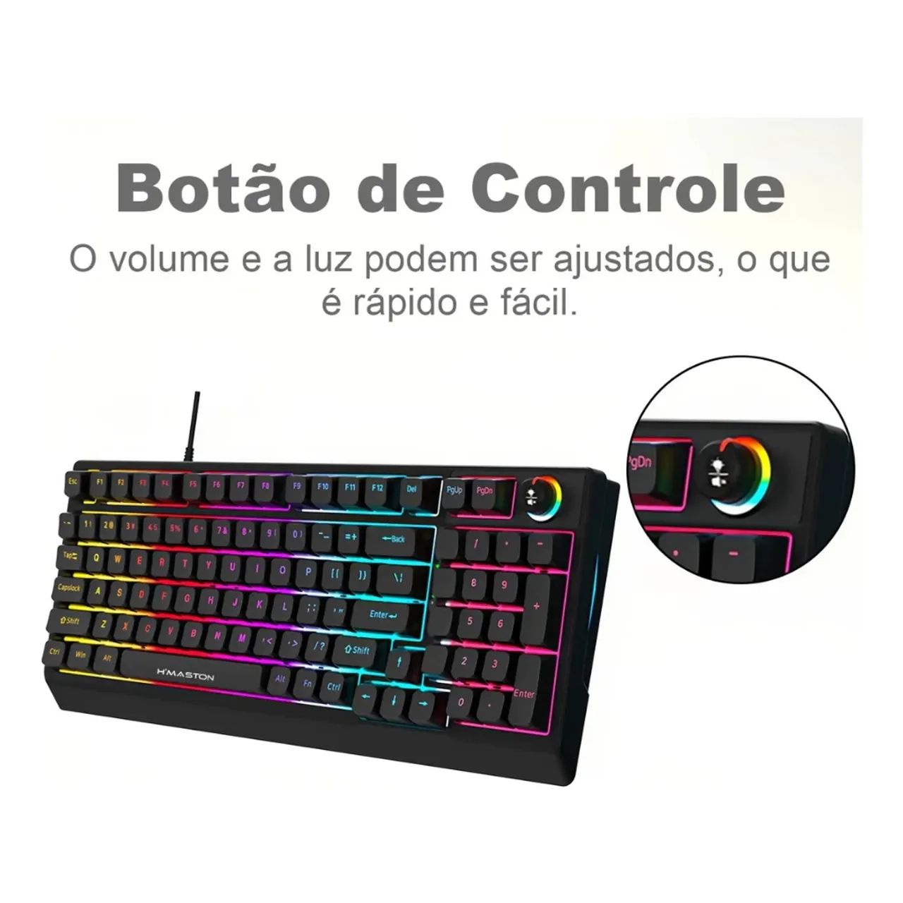 Teclado Gamer Mecânico com Luzes RGB - Foto 4