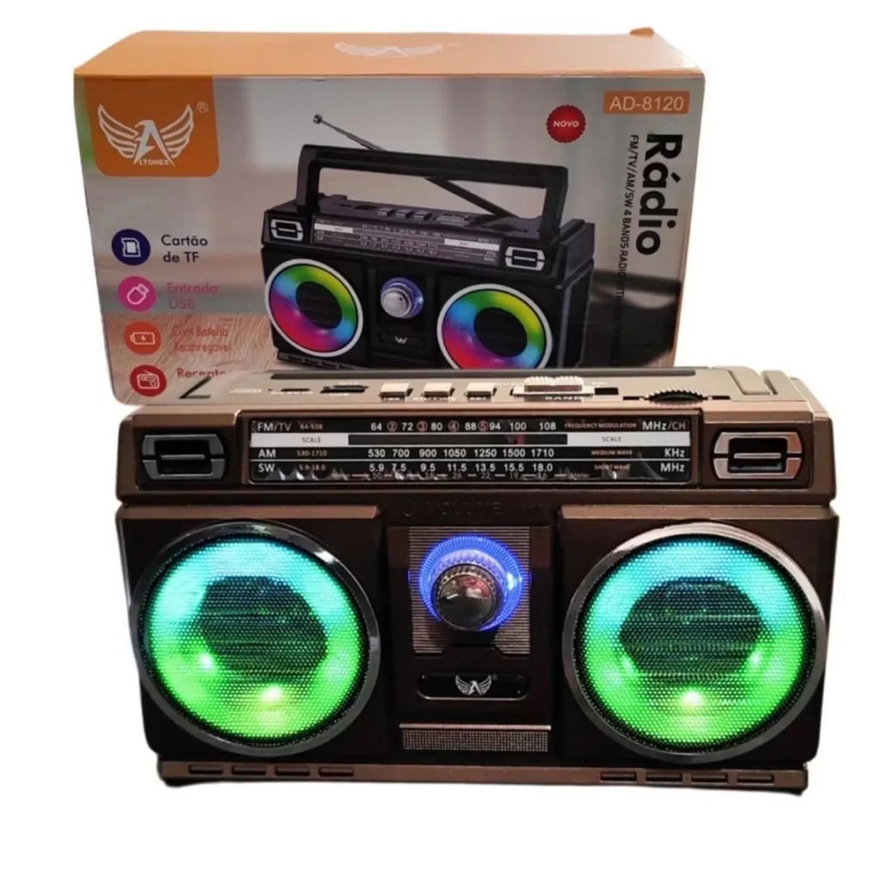 Rádio AM/FM/TV/SW com Bluetooth e Iluminação LED - Foto 4