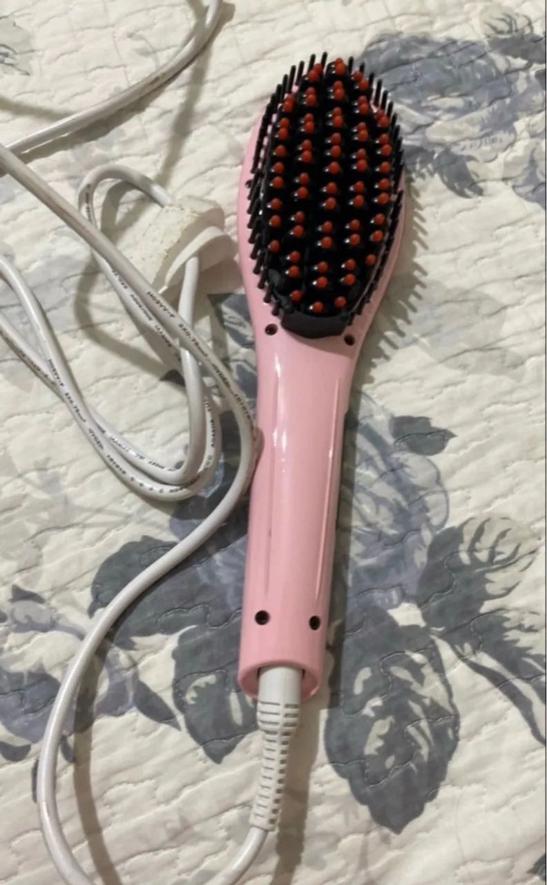 Escova Alisadora de Cabelo Rosa - Foto 2