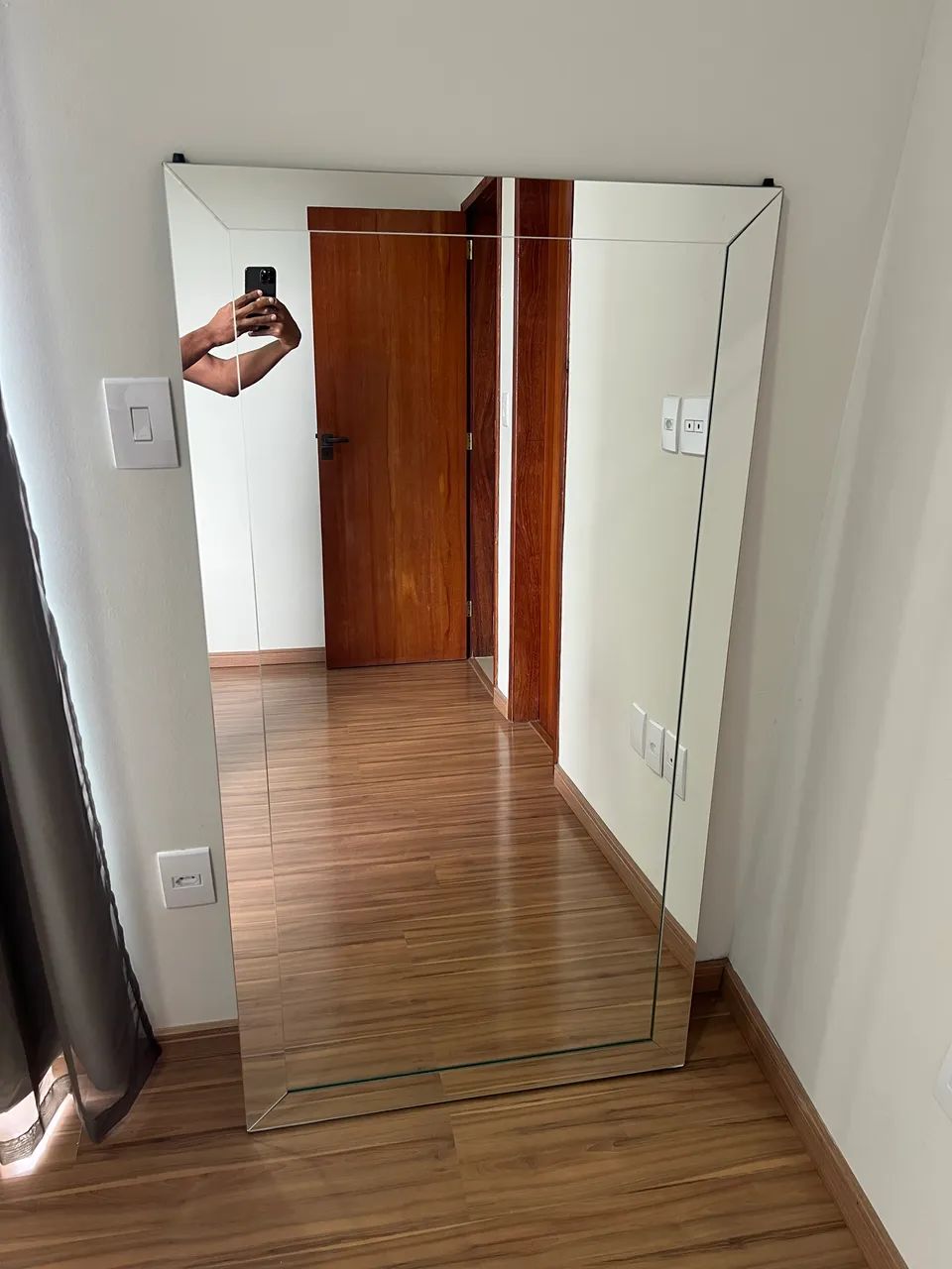 Espelho Grande Retangular Preto Com Moldura64291057069057122