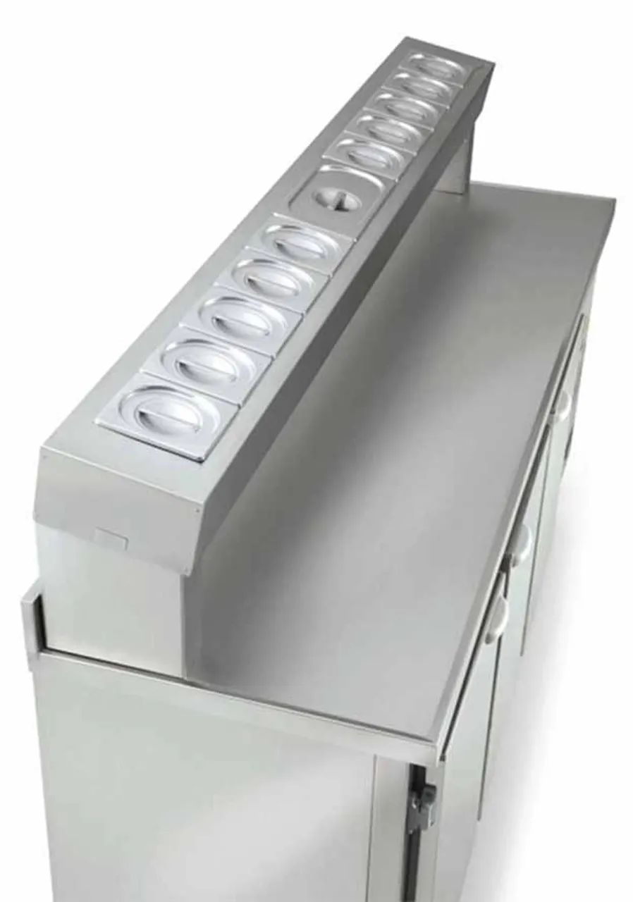 CONDIMENTADORA COM PISTA NO TAMPO E PISTA ELEVADA COM TAMPA ÚNICA PARA FOOD TRUCK OU DECK - Foto 2