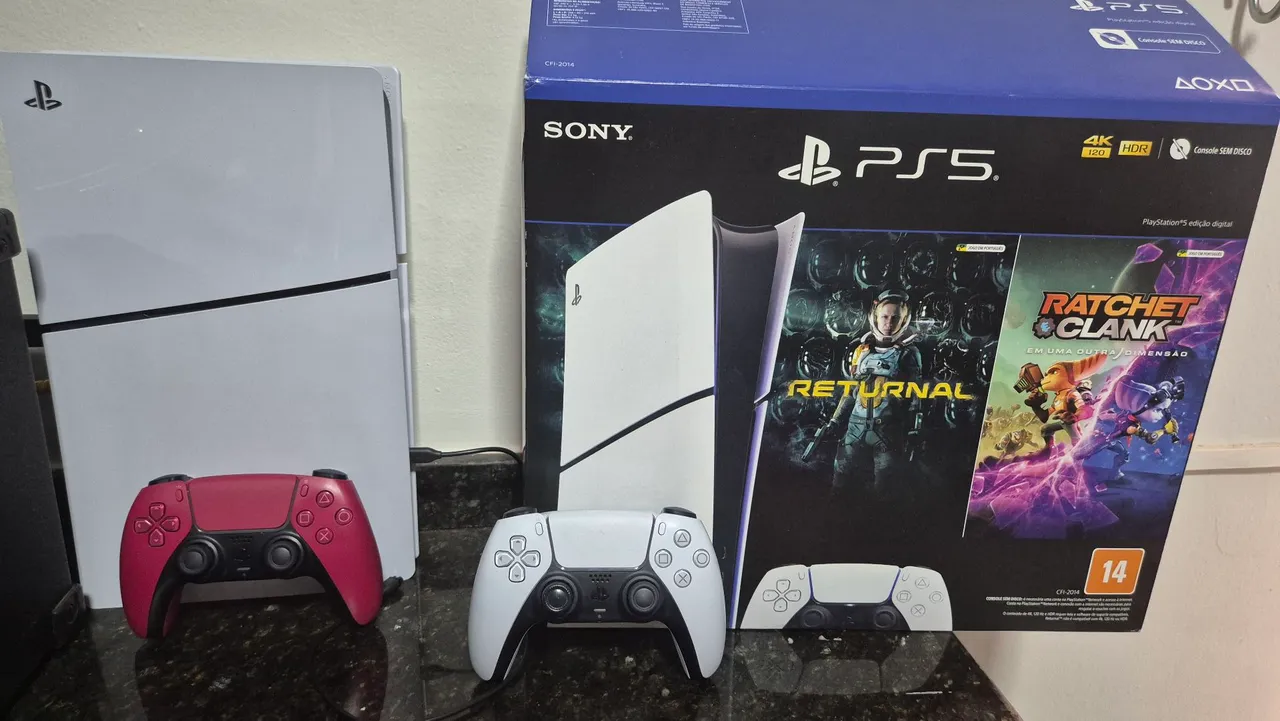 Playstation 5 Digital Edition + 2 Controles + Jogos