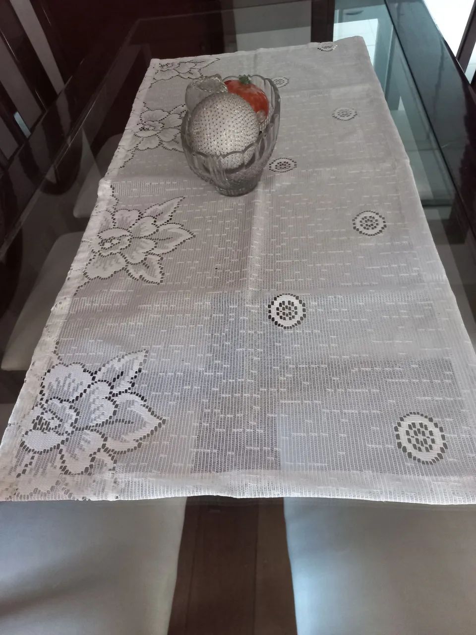Caminho de mesa decorativa de renda - Foto 2