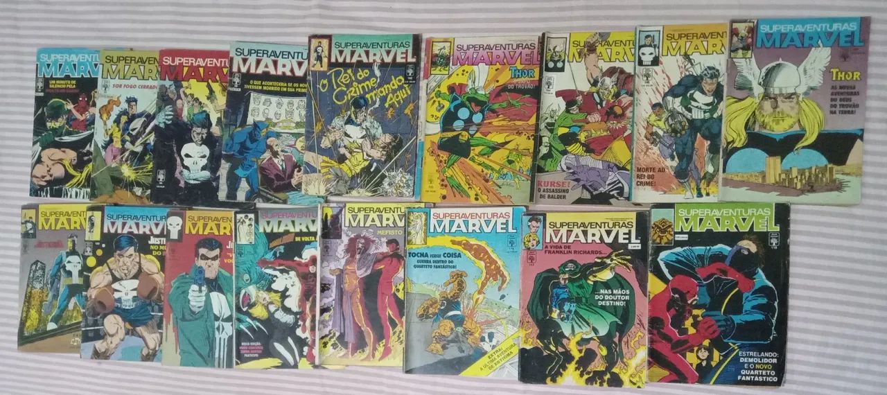 Dezessete hqs Superaventuras Marvel formatinho abril jovem