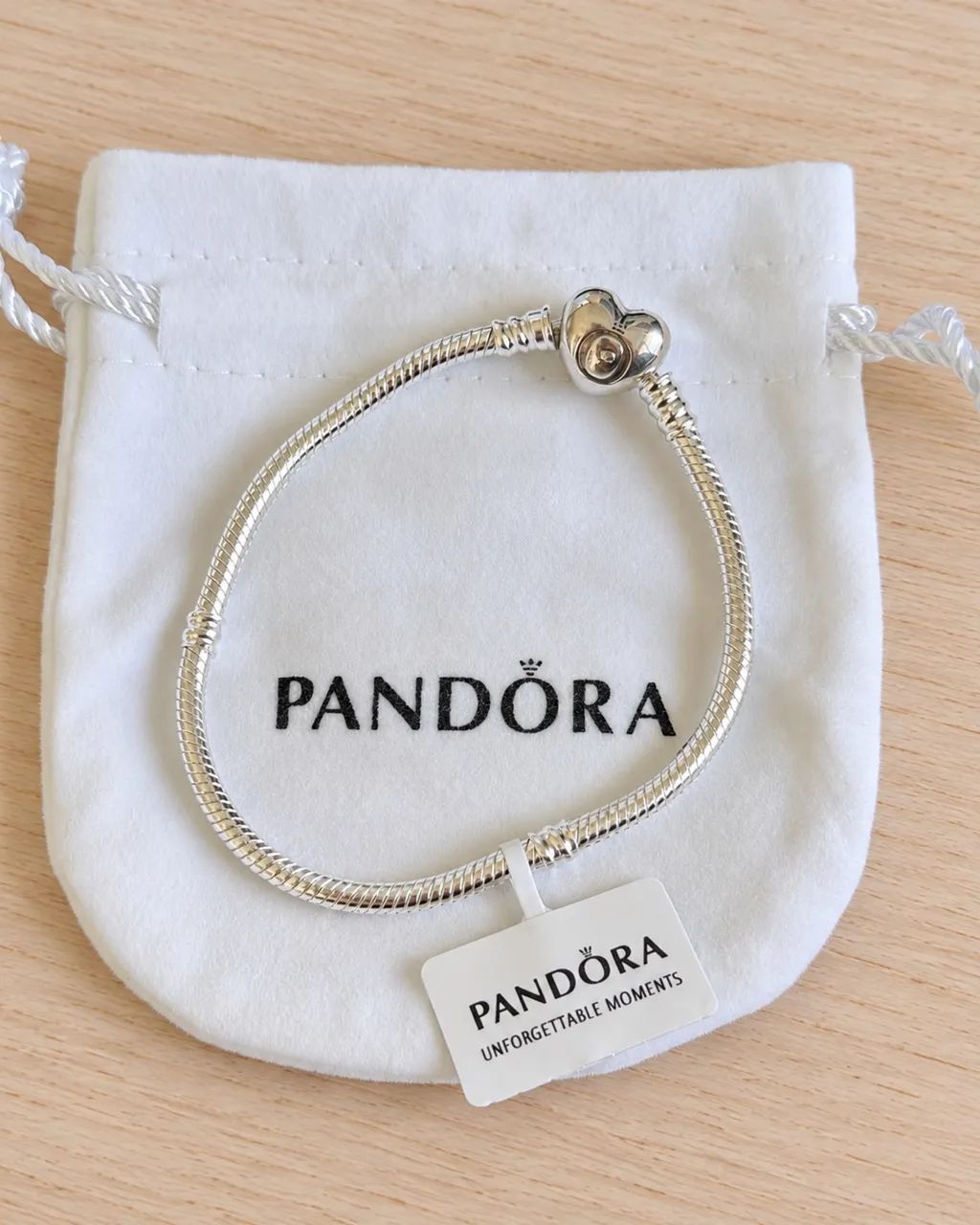 Pulseira Pandora coração 18cm - Foto 3