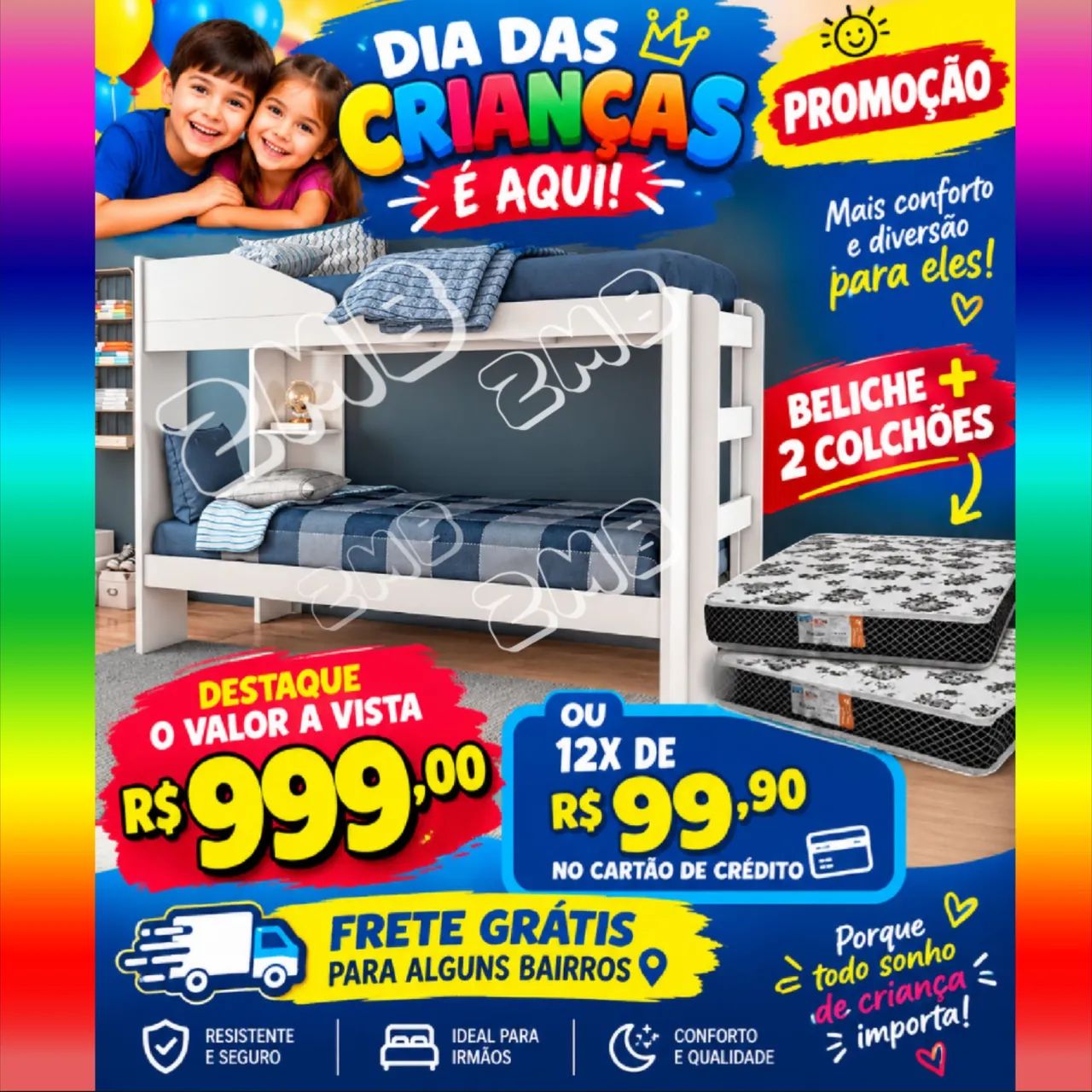 Beliche com 2 colchões 