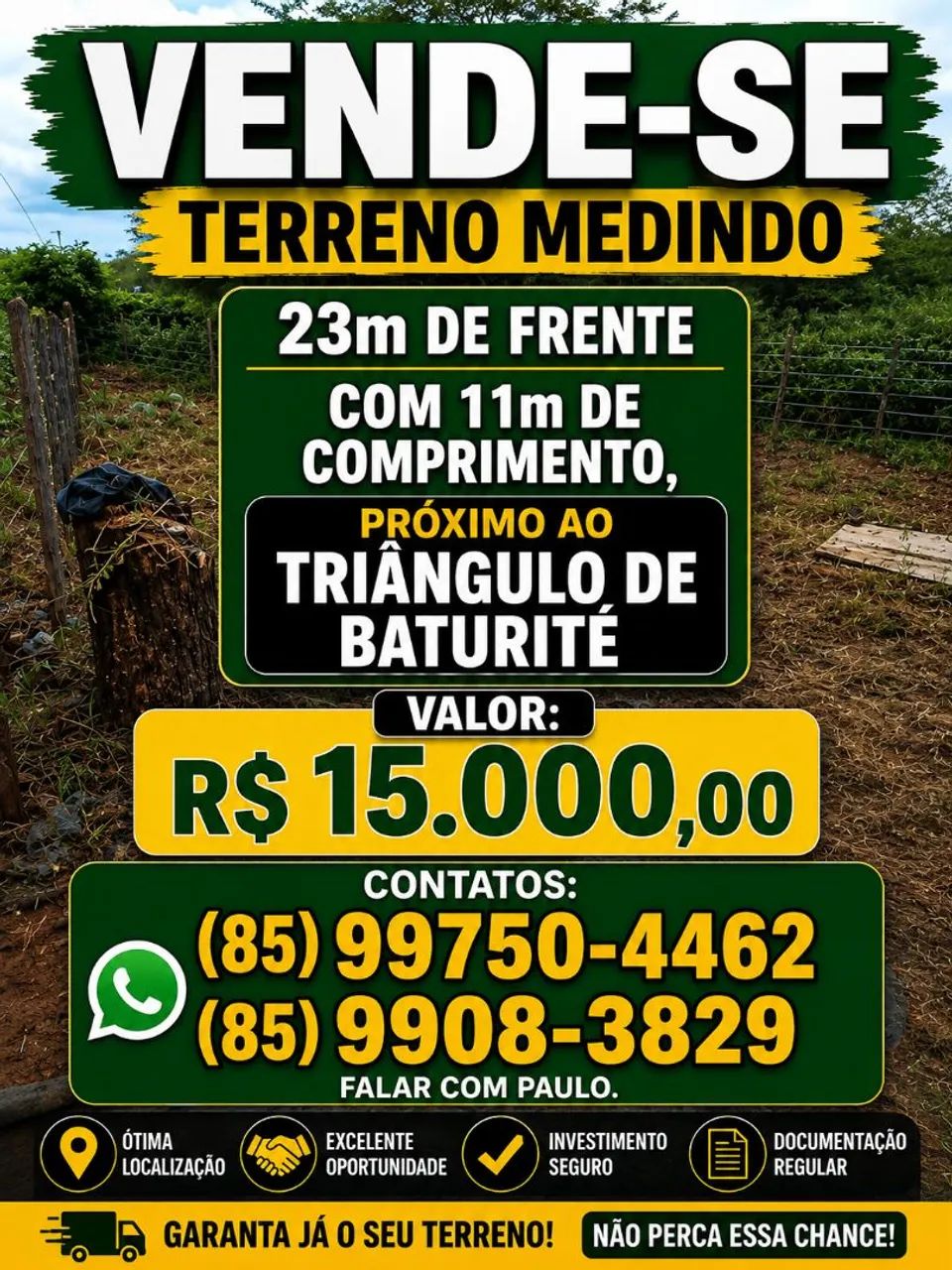 Terreno no triângulo de baturite 