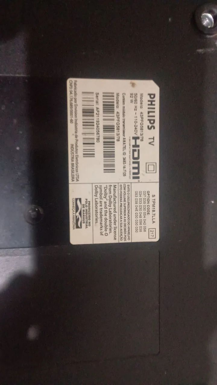 Tv Philips 43 polegadas com todas as placas originais com defeito  - Foto 5