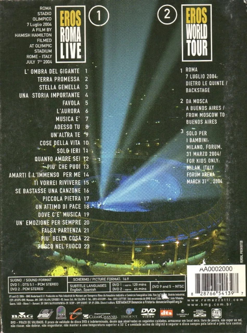 Dvd Eros Ramazzotti - Roma Live (duplo) - Foto 2