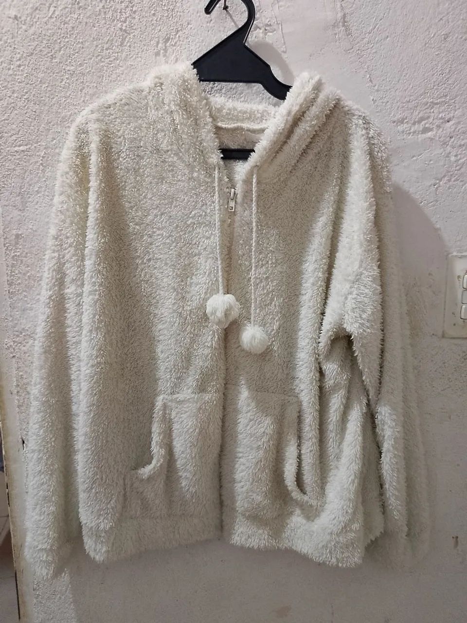 Casaco feminino branco Teddy - Foto 3