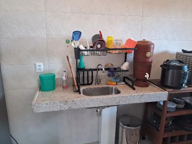 Bancada de granito com cuba Tramontina inox 1