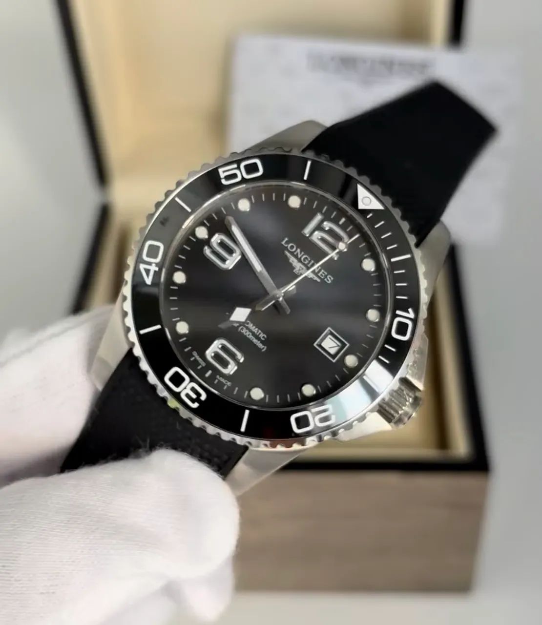 Longines HydroConquest 41mm Automático Linha Premium AAA+ Preto - Foto 5