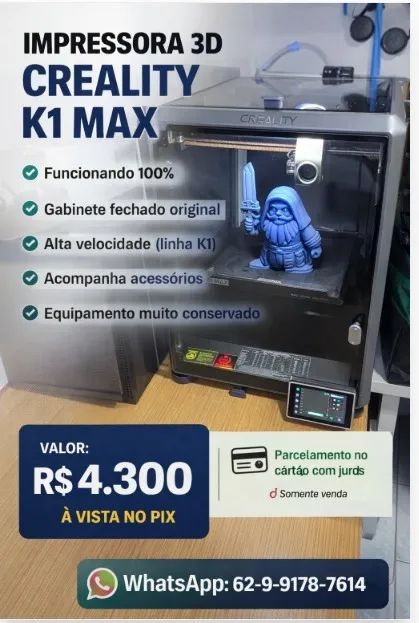 ? Impressora 3D Creality K1 Max - completa com acessórios